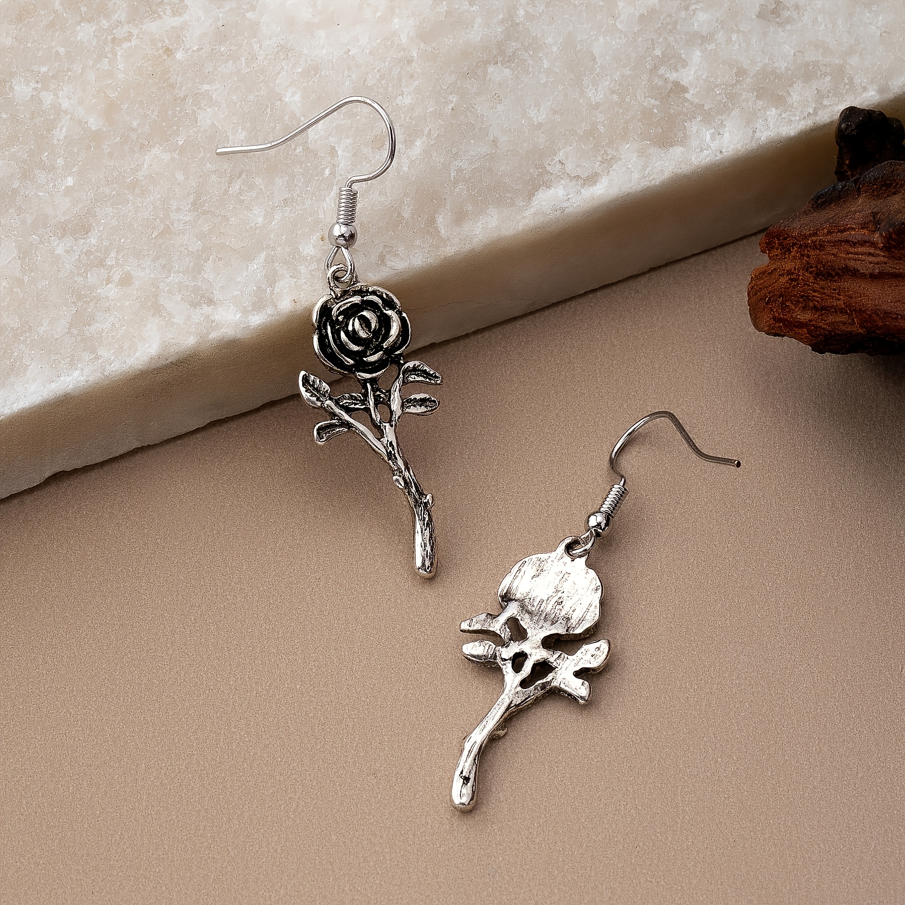Women's Bohemian Vintage Style Rose Earrings, Everyday Wear